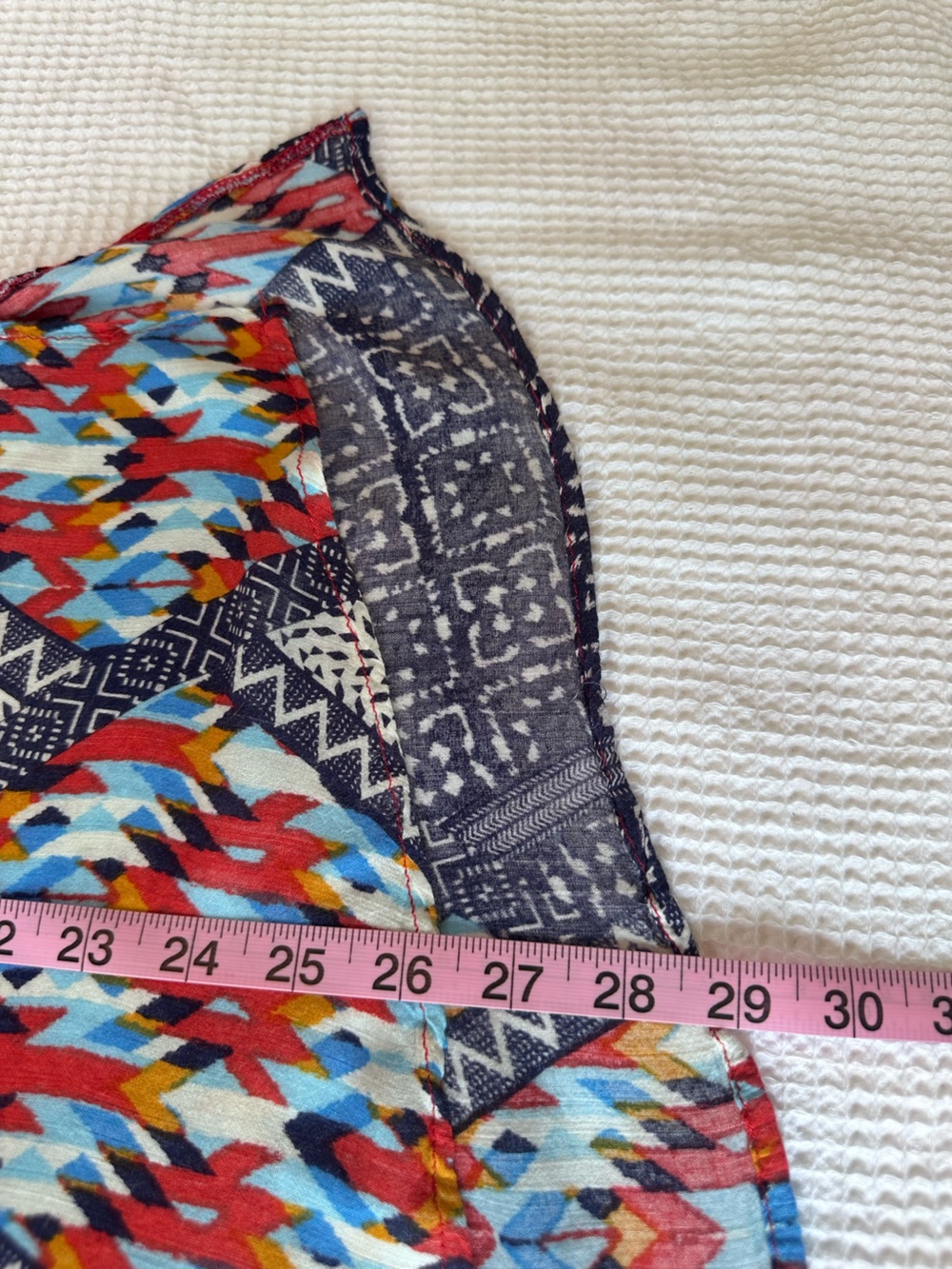 bobeau Red Multi-Pattern Geometric Raglan Blouse - Picture 10 of 15